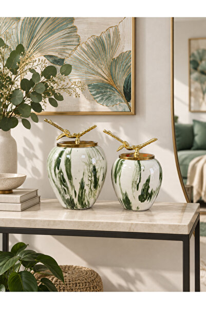 Bibo Home Dekoratif Obje - Sultan 2 li Küp Marble