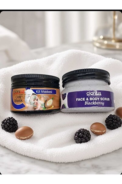 CLARYUS SALON PROFESSIONAL Claryus Blackberry Face Body Scrub & Argan Clay Mask