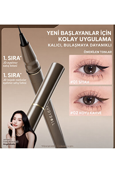 JUDYDOLL Ultra İnce Uçlu Likit Eyeliner – #02 Koyu Kahve