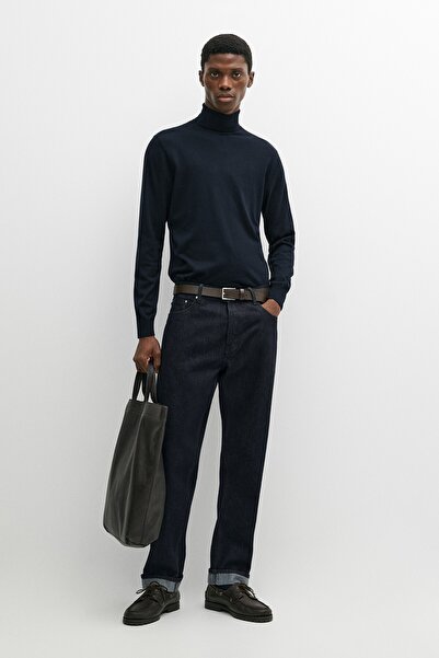 Massimo Dutti Pamuk karışımlı dik yaka triko kazak