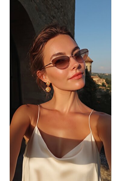 Vogue VO4339S 515214 56 Kadın Güneş Gözlüğü Rose Gold Metal Cat Eye Pembe Deg...