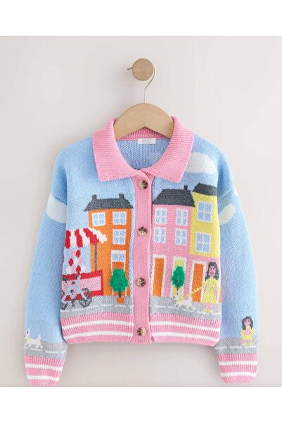 GREYFURTKİDS Girl's Colorful Patterned Knitwear Cardigan – Knitted Buttoned P...