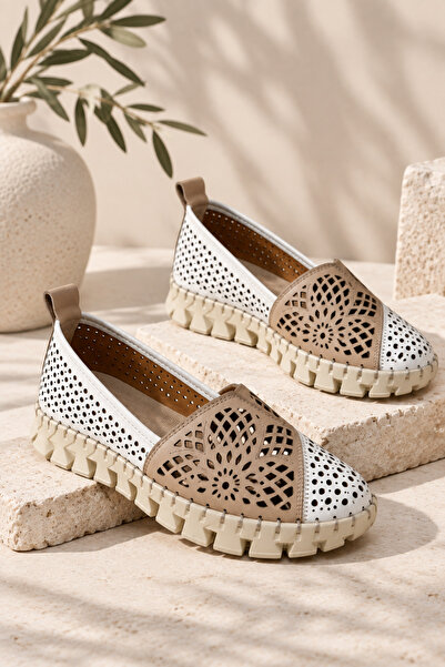 İNZE AYAKKABI Genuine Leather Ballerinas Model Name: Maris