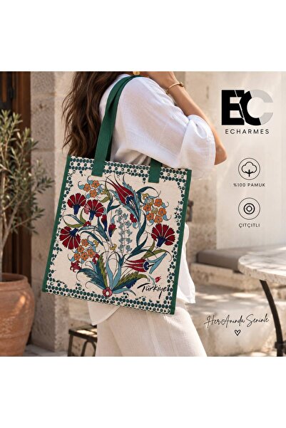 ECHARMES KADIN OMUZ ÇANTA HEYBE ETNİK LALE DESEN