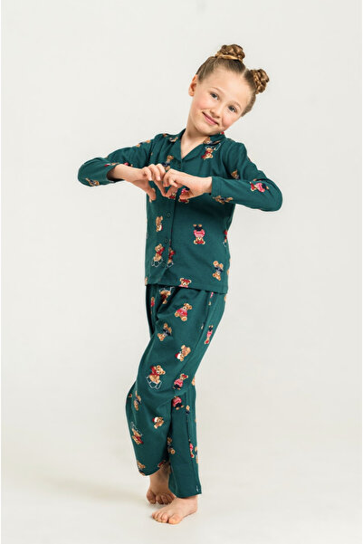 Rolypoly Girl's Pajama Set with Shirt Collar (with Socks as a Gift)