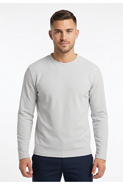 MAKKENZ Men's Interior Padded Crewneck Sweatshirt