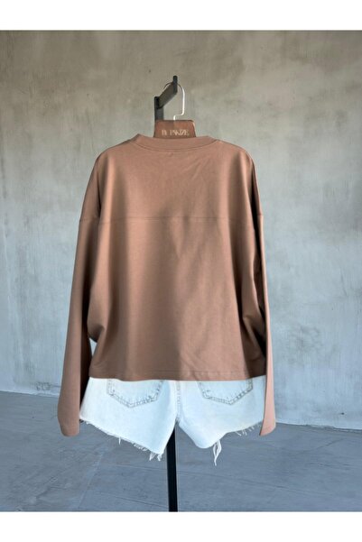 By Pakize Oversize Yazı Baskılı Sweatshirt