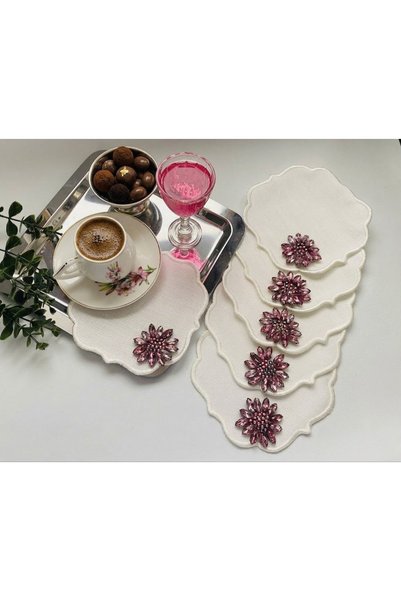 ELÇİÇEK HOME Sunum Peçete,Kokteyl Peçete,Kahve Yanı Sunum Peçete 6 Adet
