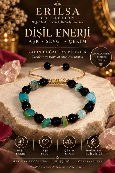 Erilsa Sertifikalı Dişil Enerji Aşk Sevgi Çekim Kadın Doğal Taş Bileklik - Ma...