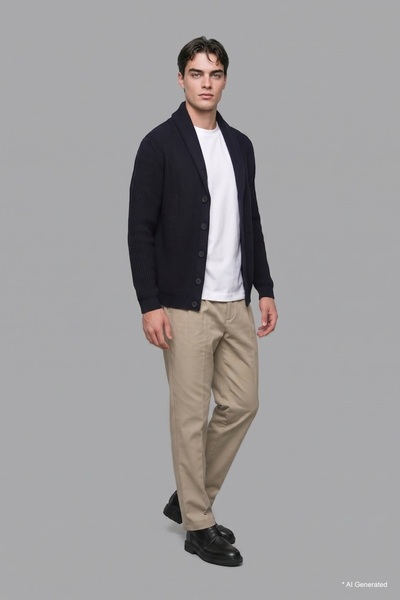 DeFacto Standard Fit Shawl Collar Buttoned Knitwear Basic Cardigan I1832Ax26Wn