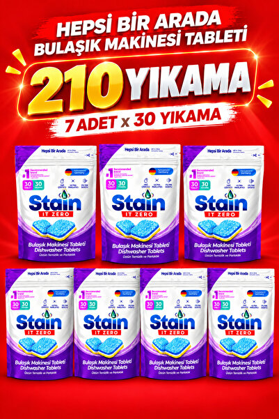Stain İt Zero Hepsi Bir Arada Bulaşık Makinesi Tableti & Güçlü Temizlik Üstün...