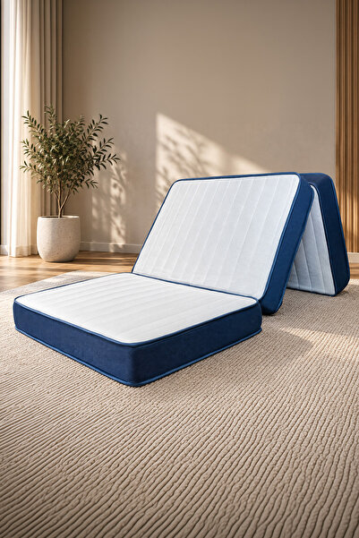 Sleep People 3'E Katlanır yatak 90 190 Lacivert