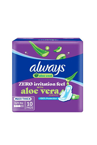 Always Aloe Cool Pads For Light Days 10 Long Maxi Thick Pads