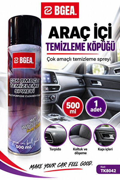 BGEA Araç İçi Temizleme Köpüğü 500 ml Çok Amaçlı Temizleme Spreyi