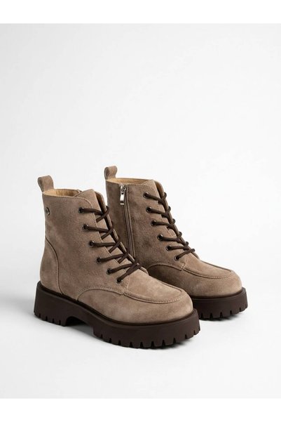 AYS SHOES Women's Non-Slip Thick Sole Fur-Lined Cold-Proof Suede Boots