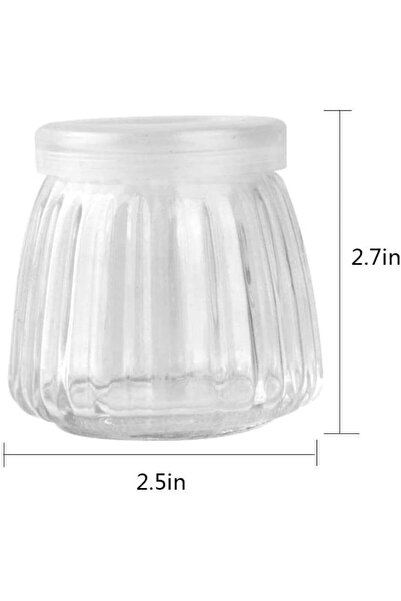 FUFU 4oz Glass Jars with PE Lids 12 Pack Mini Pudding Jars Clear Yogurt Jars Glass Favor Jars Containers for Spice, Jam, honey, Mousse, Wedding Favors, Shower Favors, DIY and Art