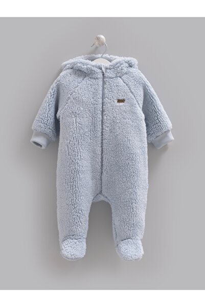 Caramell Erkek Bebek Tulumu Welsoft Kapüşonlu Peluş Kışlık Tulum (1-3 ,3-6 Ay...
