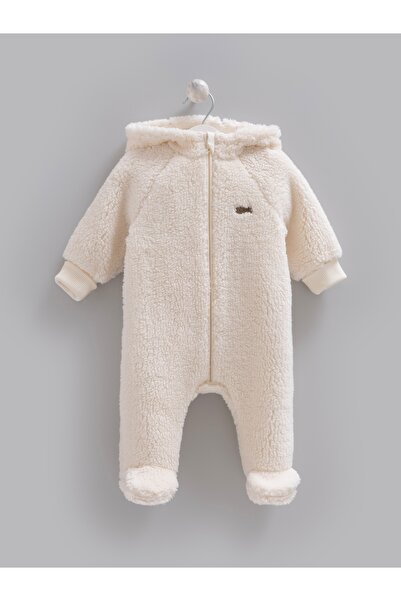 Caramell Erkek Bebek Tulumu Welsoft Kapüşonlu Peluş Kışlık Tulum (1-3 ,3-6 Ay...