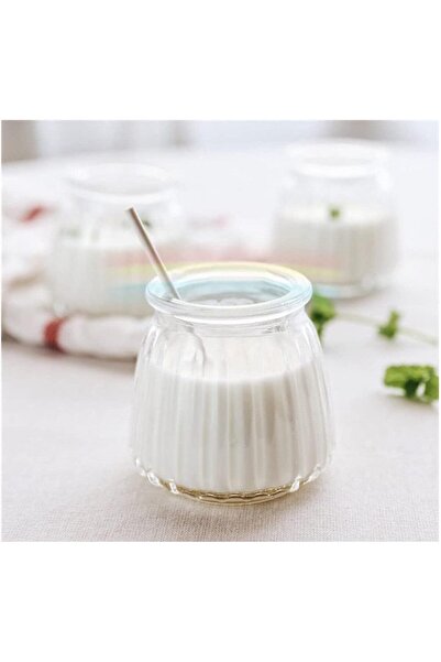 FUFU 4oz Glass Jars with PE Lids 12 Pack Mini Pudding Jars Clear Yogurt Jars Glass Favor Jars Containers for Spice, Jam, honey, Mousse, Wedding Favors, Shower Favors, DIY and Art