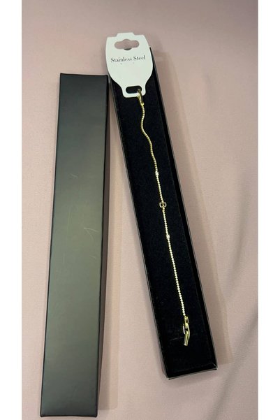 GK LUXURY & FASHION Letter Design Stone Elegant Bracelet 316L Stainless Steel - Anti-Allergic