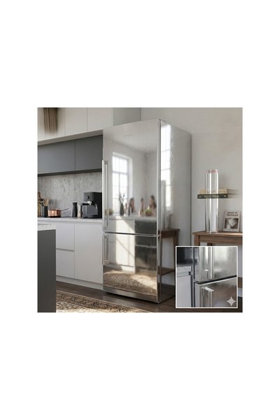 Ferizli Reklam Silver Foil (Mirror) Adhesive Foil - Furniture, Glass and Cabinet Covering Foil - Also Water Resistant
