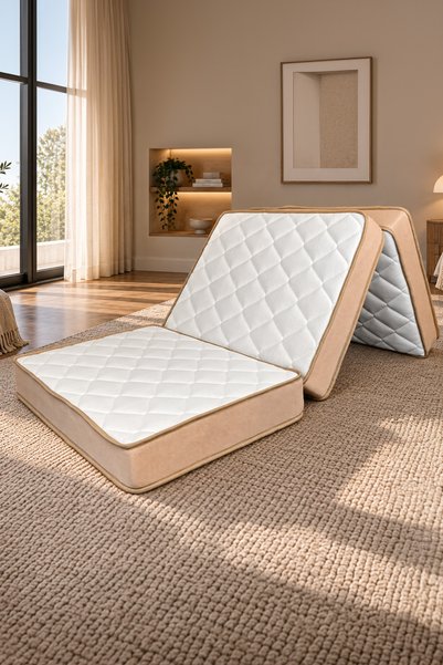 Sleep People 3'E Katlanır Yatak 90 190 Kahverengi