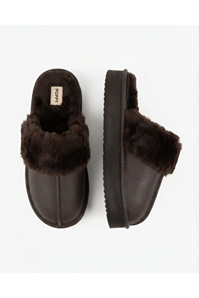 Enes Ayakkabıcılık Women's plush furry house slippers and comfortable daily s...