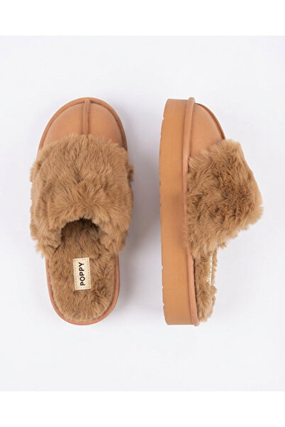 Enes Ayakkabıcılık Women's plush furry house slippers and comfortable daily s...