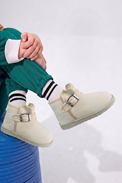 AlbiShoes Unisex Kız Erkek Çocuk Bebek Cırtlı Ev Botu Ev Ayakkabı Panduf Mini Bot Kreş Okul Günlük