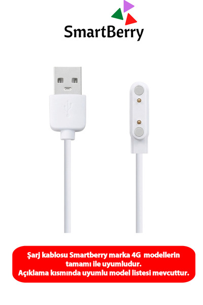 Smartberry Akıllı Çocuk Saatlerine Uyumlu Manyetik Şarj Kablosu (Tüm modeller...