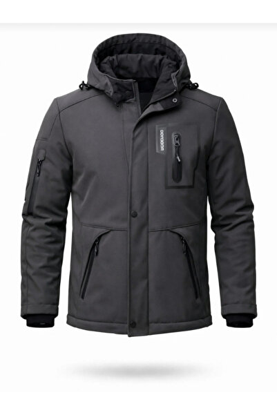 TARZZİNG Outdoor Kapüşonlu Su Ve Rüzgar Geçirmez Kapitone İçi Kürklü Elyaf Do...