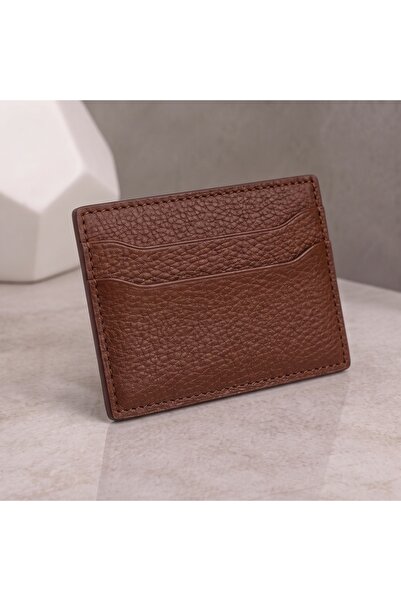 NahitaTyana Genuine Leather Unisex Card Holder 100% Real Leather Brown Color