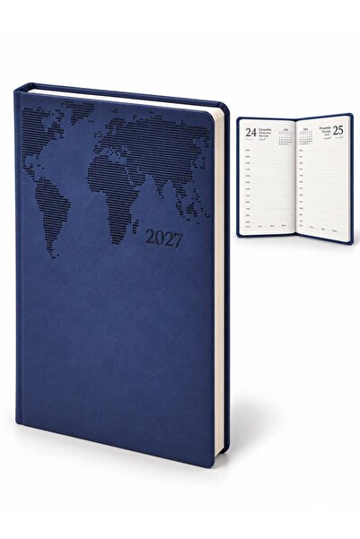 nesnelgift 2027 - 15X22 World Patterned Thermo Leather Dated Agenda - 378