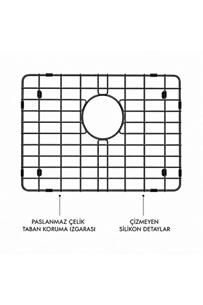 DUREVO Eviye Taban Koruyucu Tel Izgara (paslanmaz çelik) - Çizilmeyi Önler - ...