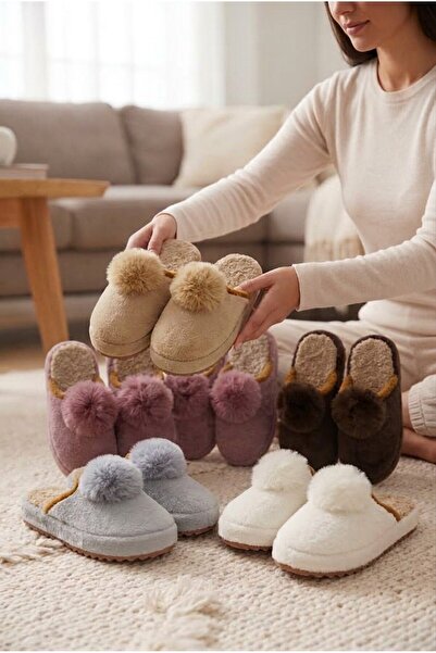 Moda Frato 3'lü Paket LOVELY Kapalı Kadın Terlik Ev Terliği Ses Yapmayan Taban Yumuşak Rahat Terlik