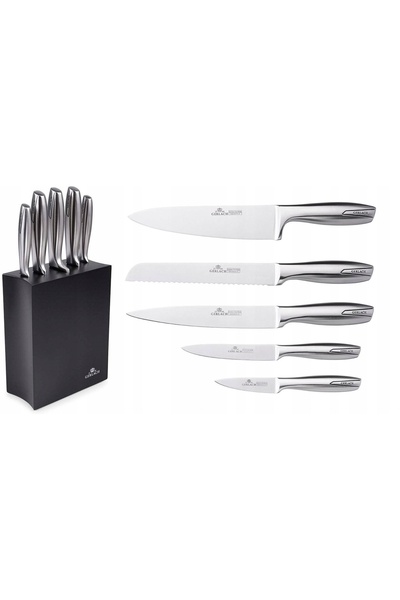 Gerlach Set de cuțite cu suport 5 piese NEGRU MODERN