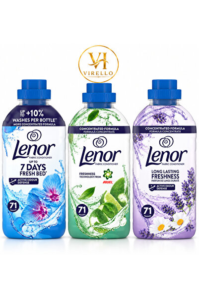 lenor Σετ 3 Συμπυκνωμένων Μαλακτικών Ρούχων, 1491 ml, 71 Πλύσεις/Τεμάχιο, Διά...