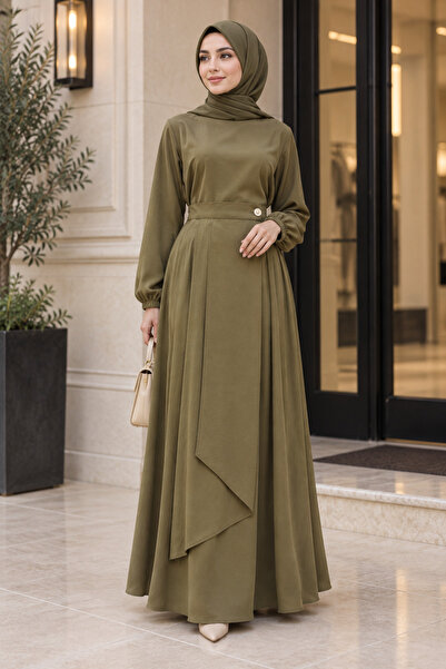 Sevitli Set fustă MİHRA TENSEL - KHAKİ