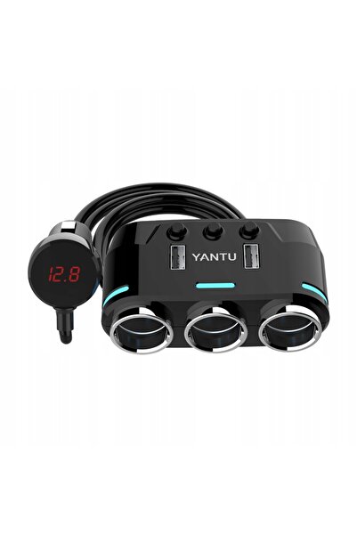 yantu Splitter de alimentare triplu pentru brichetă, cu 3 ieșiri, adaptor de ...