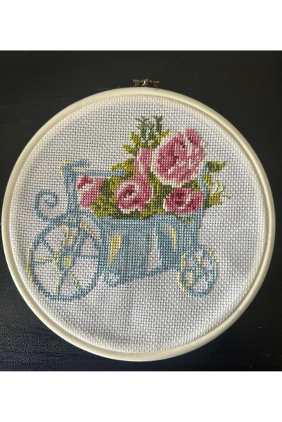 Handmade Mini-tablou realizat manual în tehnica broderiei cu cruciulițe