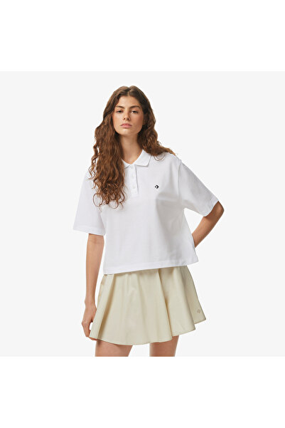 Converse Kadın Beyaz Polo Yaka T-Shirt