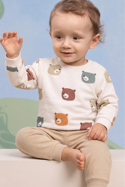 Rocha Baby طقم سويت شيرت وبنطلون رياضي للأطفال من RochaBaby بتصميم دب لطيف