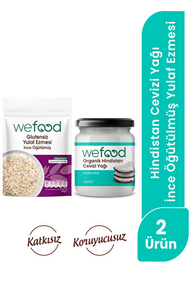 Wefood Organik Hindistan Cevizi Yağı 150 ml + Glutensiz İnce Öğütülmüş Yulaf ...