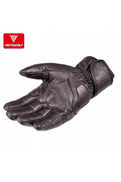 MOTOWOLF MĂNUȘI DE IARNĂ DIN PIELE PENTRU CICLISM 0313 TOUCH BRONZE XXL