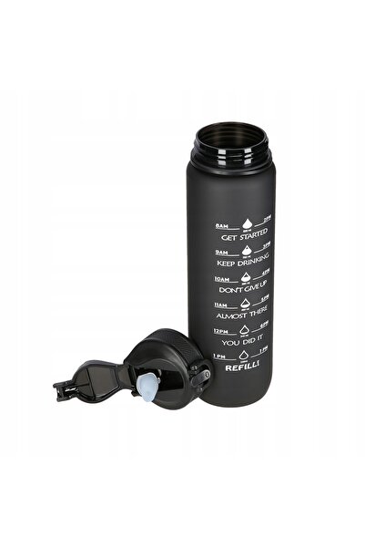 NILS CAMP Sticlă de apă sport, etanșă, 1000ml 1L, Tritan, Negru, Rezistentă