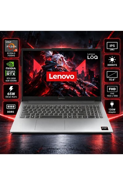 LENOVO Loq 83S0002VTR-SM RYZEN5-7535HS 16GB 512GB SSD RTX3050 15.6" FHD FDOS ...