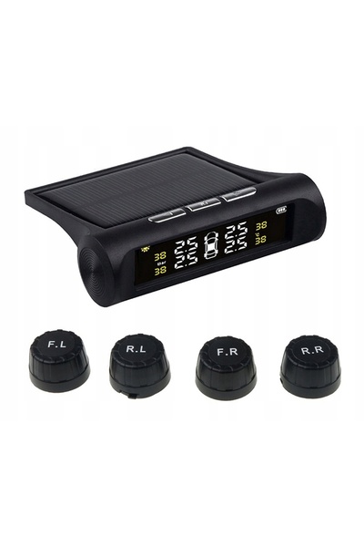 Aptel 4x Senzori TPMS pentru presiune și temperatură anvelope, LCD solar