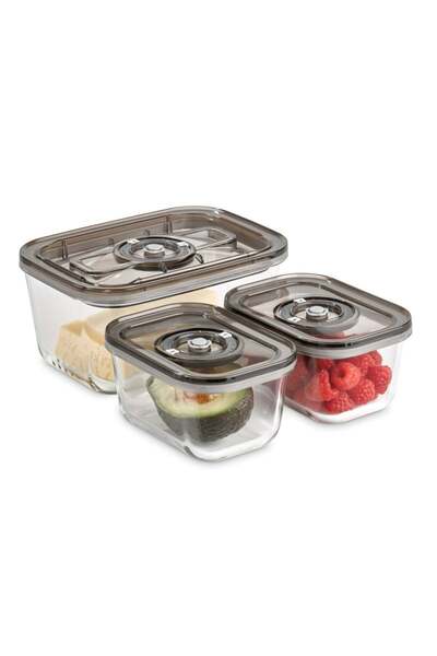 Caso Recipient de depozitare sub vid VacuBoxx -Set Maro transparent