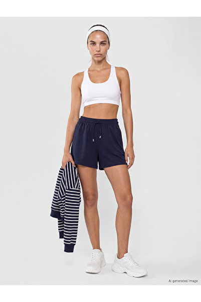 LC Waikiki Alita City Farkıyla Koor Sport Navy Blue Interlock Plain Loose & B...