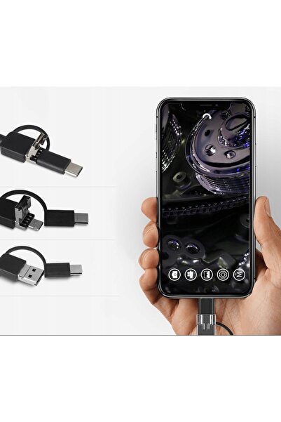 NO BRAND W300 DUAL 2x FULLHD WIFI APP ANDROID IOS 8mm 2m CAMERĂ DE INSPECTIE ...